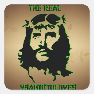 JESUS CHRIST - THE REAL REVOLUTIONARRY SQUARE STICKER