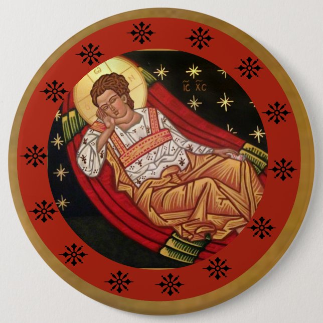 Jesus Christ, the Unsleeping Eye ICON 6 Cm Round Badge (Front)