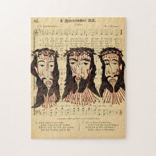 Jesus Christ Thorn Crown Folk art Painting Jigsaw Puzzle