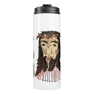 Jesus Christ Thorn Crown Folk art Painting Thermal Tumbler