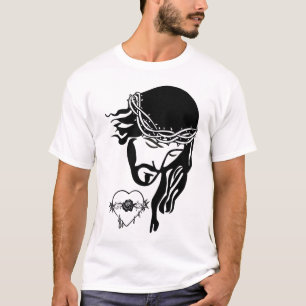 Jesus Christ Thorns Bleeding Heart Art T-Shirt