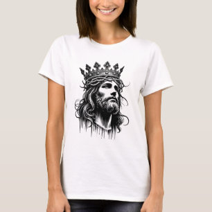 Jesus Christ wearing Kings Crown illustration Art T-Shirt