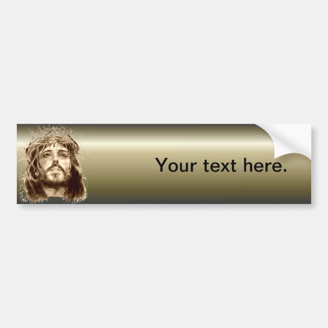 Jesus Christ with a Crown of Thorns Bumper Sticker (Front)