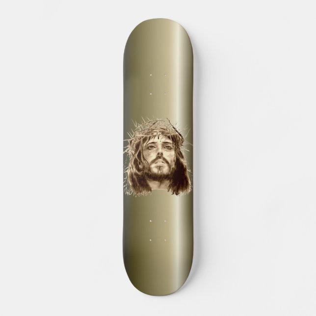 Jesus Christ with a Crown of Thorns Skateboard (Front)