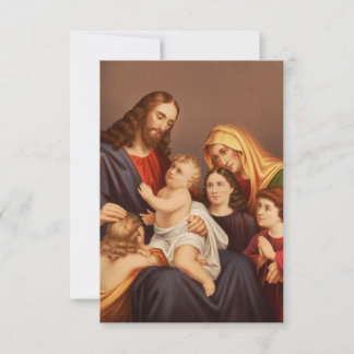 Jesus Christ with Children Sacred Art Holy Card
