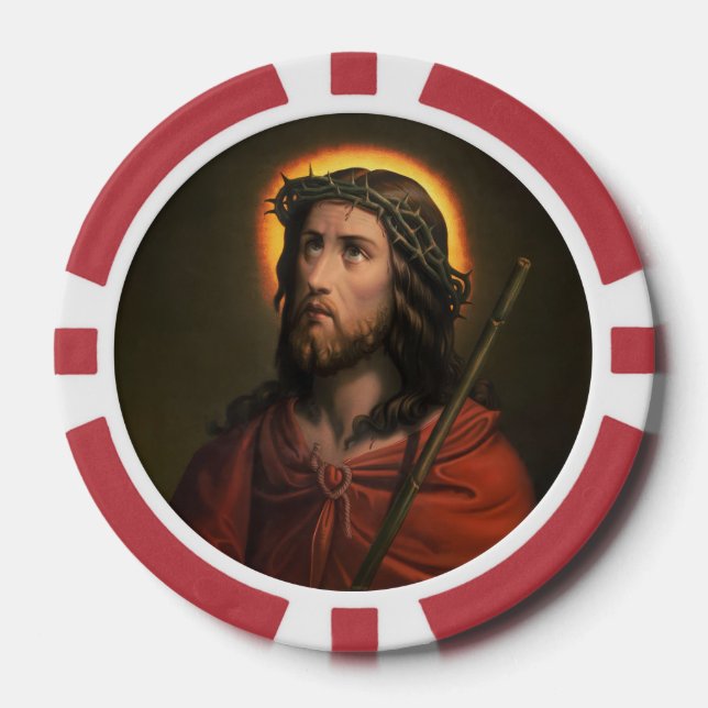 Jesus Christ with Crown of Thorns Poker Chips (Front)