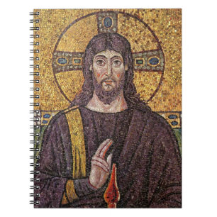 Jesus Christ with Holy Spirit Flame Mosaic Notebook