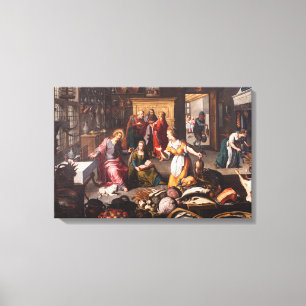 Jesus Christ with Martha and Mary - Joos Goemaere Canvas Print