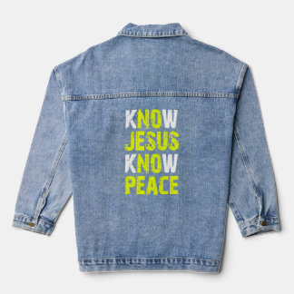 Jesus Christian Bible Verse Scripture Know Jesus K Denim Jacket