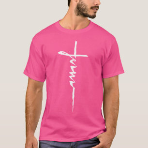 Jesus Christian Cross Art Cursive Inspiring T-Shirt