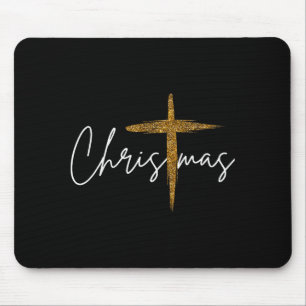 Jesus Christian Cross Merry Christmas Pajamas Fami Mouse Pad