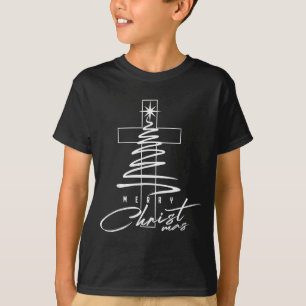 Jesus Christian Cross Merry Christmas Pajamas Fami T-Shirt