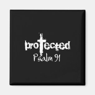 Jesus Christian Design - God Protected Psalm 91 Bi Magnet