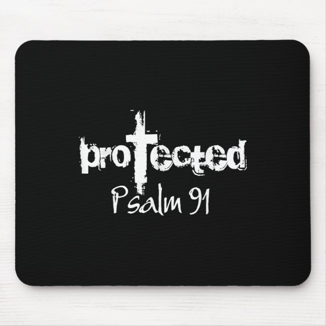 Jesus Christian Design - God Protected Psalm 91 Bi Mouse Pad (Front)
