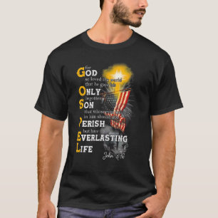 Jesus Christian Gospel American Flag 4th Of July T-Shirt