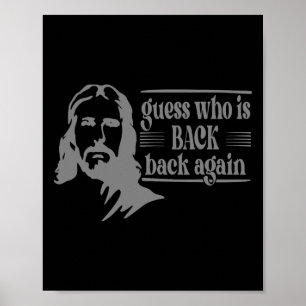 Jesus Christian Guess Who's Back Happy Easter Poster