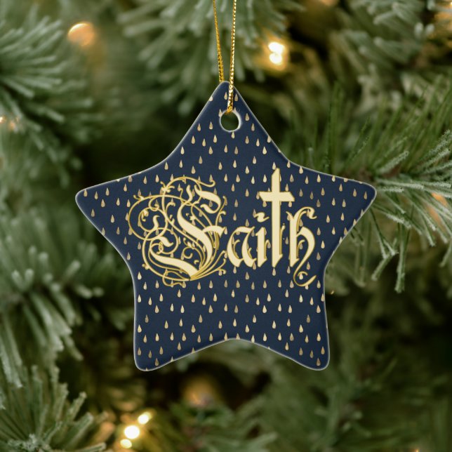 Jesus Christian Religion Cross Faith Christmas Ceramic Tree Decoration (Tree)