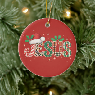 Jesus Christian Religious Saying Faith Bible Verse Ceramic Tree Decoration