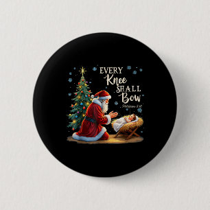 Jesus Christian Santa Christmas Xmas Every Knee Sh 6 Cm Round Badge
