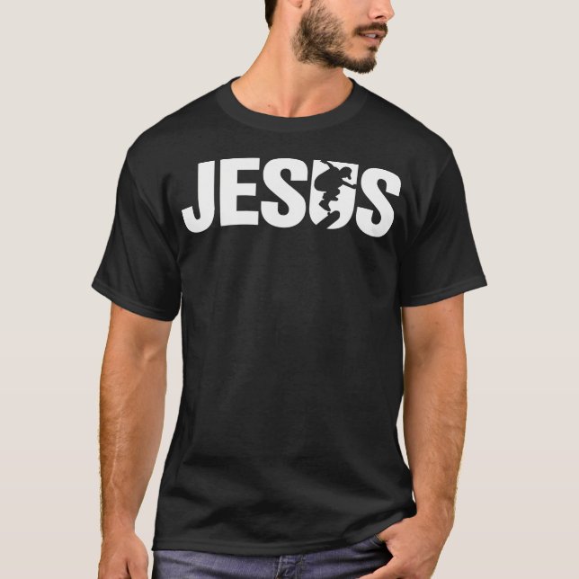 Jesus Christian Skateboard Cool Skater Design Tshi T-Shirt (Front)