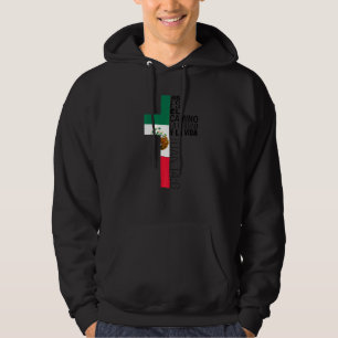 Jesus Christian Spanish  Men Dad Mom Mexican Flag  Hoodie
