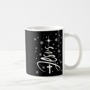 Jesus Christian Xmas Tree Snowflake Holiday Merry Coffee Mug
