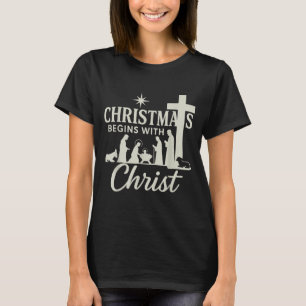 Jesus Christmas Begins With Christ Pjs Pajamas Tod T-Shirt