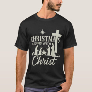 Jesus Christmas Begins With Christ Pjs Pajamas Tod T-Shirt