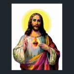 Jesus Christus in Pop Art Style Poster<br><div class="desc">Pop Art Jesus Christ. Pop cultural variation of Jesus in pop art style as Pop Icon. Fine Art for Jesus lover, funny christian, crucifixion, contemporary, vintage, retro, modern.</div>