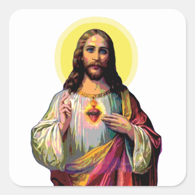 Jesus Christus in Pop Art Style  Square Sticker (Front)