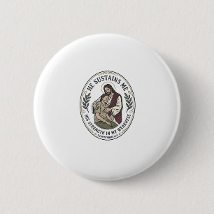 Jesus Chronic Illness Encouragement T-Shirt Inspir 6 Cm Round Badge