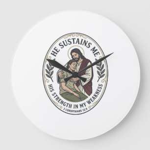 Jesus Chronic Illness Encouragement T-Shirt Inspir Large Clock