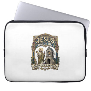 Jesus Church Bell Jesus Church Bell Christian Fait Laptop Sleeve