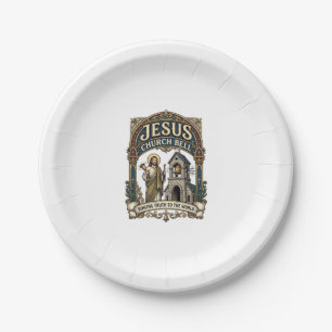 Jesus Church Bell Jesus Church Bell Christian Fait Paper Plate