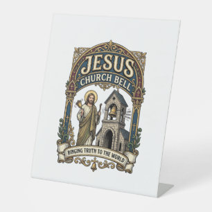 Jesus Church Bell Jesus Church Bell Christian Fait Pedestal Sign