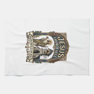 Jesus Church Bell Jesus Church Bell Christian Fait Tea Towel