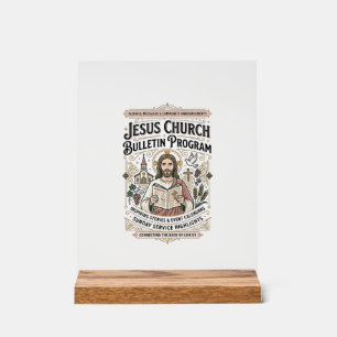 Jesus Church Bulletin Program Jesus Church Bulleti Acrylic Sign
