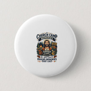 Jesus Church Camp VBS Nostalgia Shirt Faith Based  6 Cm Round Badge