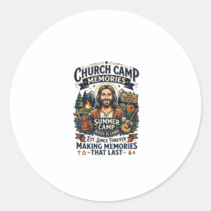 Jesus Church Camp VBS Nostalgia Shirt Faith Based  Classic Round Sticker