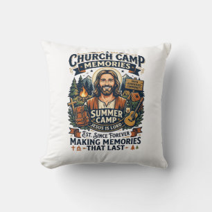 Jesus Church Camp VBS Nostalgia Shirt Faith Based  Cushion