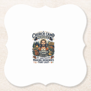 Jesus Church Camp VBS Nostalgia Shirt Faith Based Paper Coaster