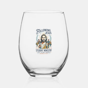 Jesus Church Merch Youth Camp Style Shirt Faith Ba Stemless Wine Glass