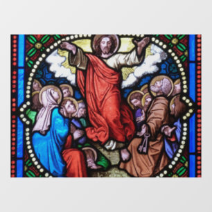 JESUS CHURCH STAINED GLASS  WINDOW CLING