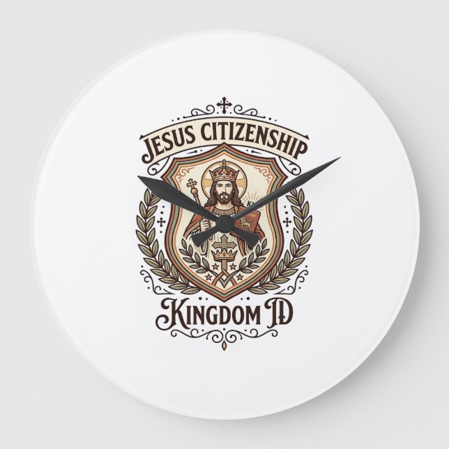 Jesus Citizenship Kingdom ID Jesus Citizenship Kin Large Clock (Front)