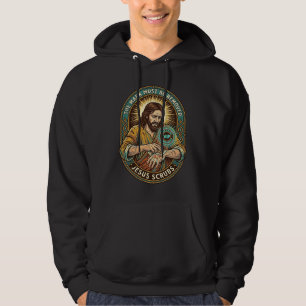 Jesus Club Hand Stamp Wont Wash Off Morning Humor_ Hoodie