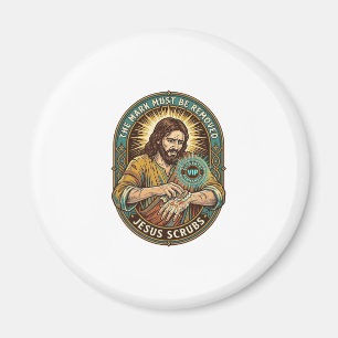 Jesus Club Hand Stamp Wont Wash Off Morning Humor_ Magnet