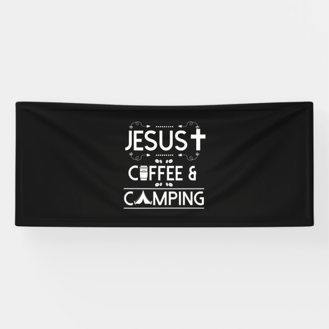 Jesus Coffee And Camping Banner (Horizontal)