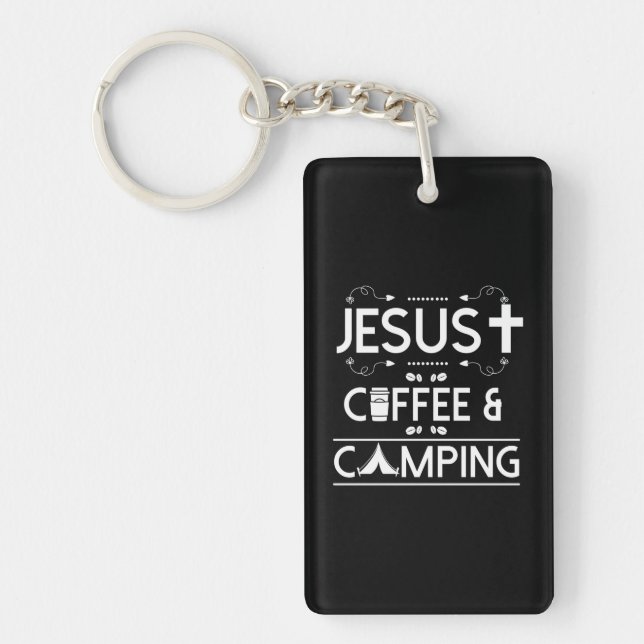 Jesus Coffee And Camping Key Ring (Front)