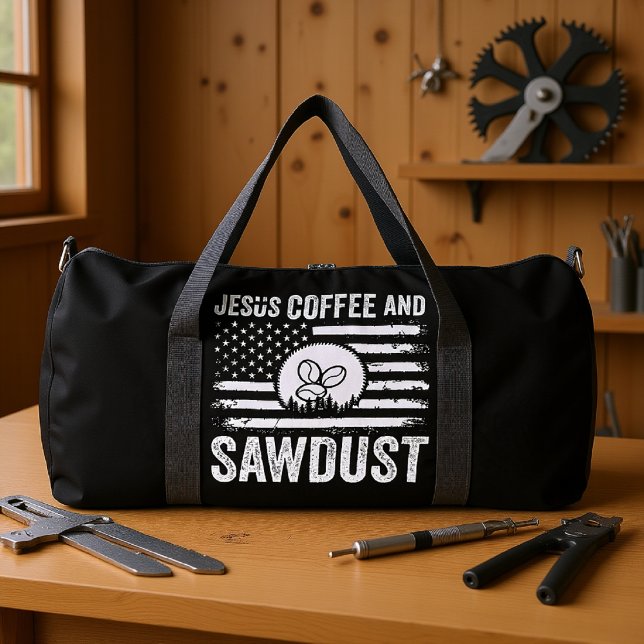 Jesus Coffee Sawdust USA Flag Duffle Bag (Creator Uploaded)
