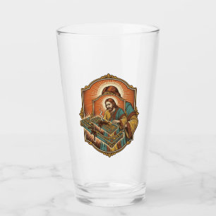 Jesus Coffee Spill Mechanical Keyboard Broken Tech Glass